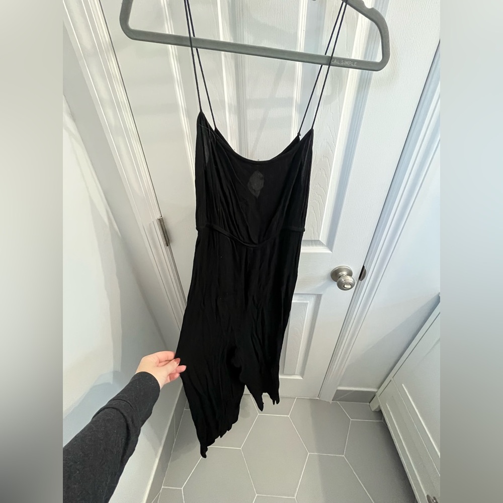 ASOS rubbed black capri jumpsuit